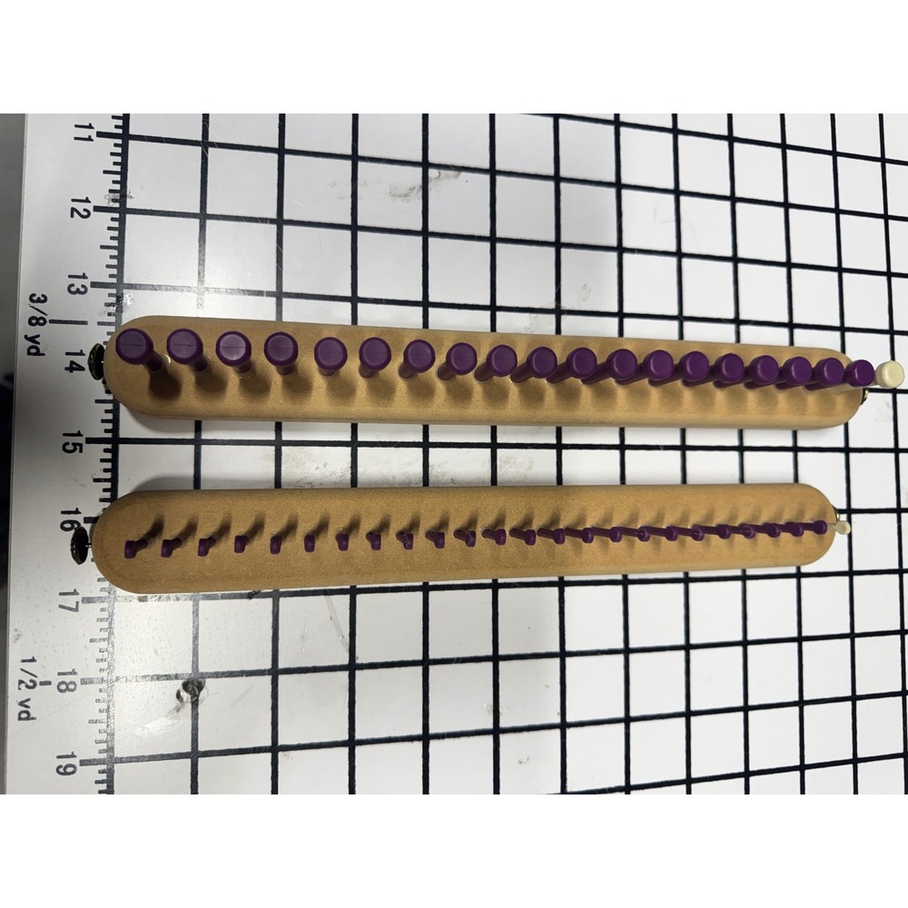 Cindwood Looms Set 3/8 25 Peg and 1/2 20 Peg Straight Knitting Looms Purple Pegs